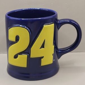 Jeff Gordon #24 NASCAR Blue Coffee Mug Embossed Logo Officially Licensed